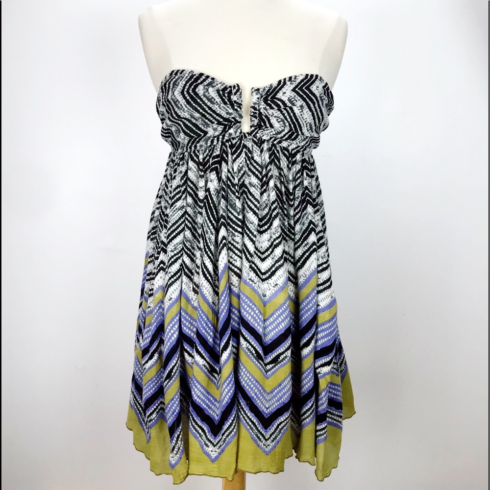 Free People One Strapless Mini Dress Back Ties XS